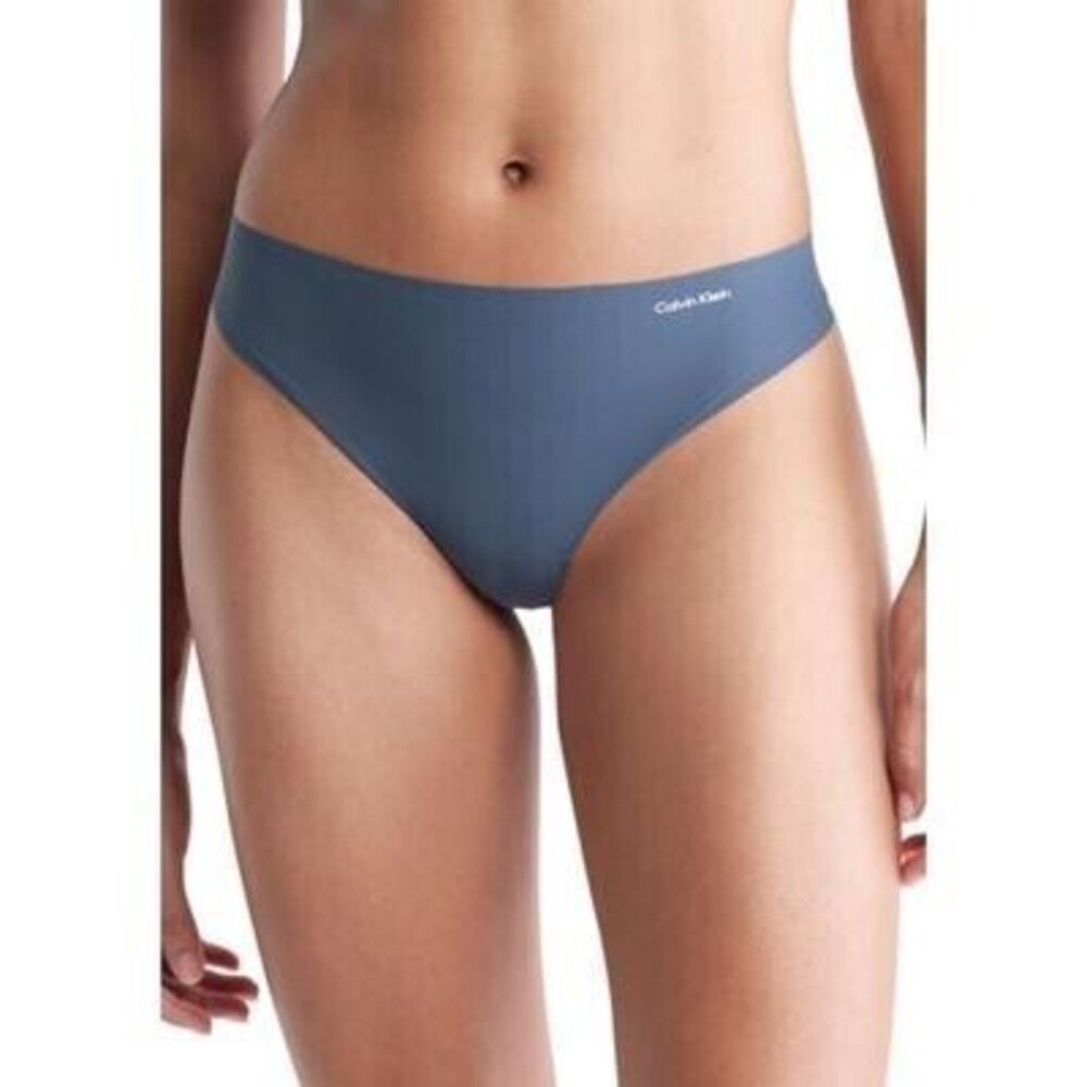 NWT Calvin Klein Thong Panty Blue Edge Nylon Blend, Large